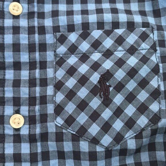 Ralph Lauren boy size 3/3T blue long sleeve button-down - Picture 3 of 6